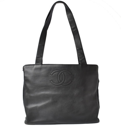 Top Quality Chanel Lamb Leather Shoulder/Handbag A4 Coco Mark Black
