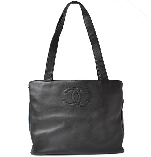 Top Quality Chanel Lamb Leather Shoulder/Handbag A4 Coco Mark Black