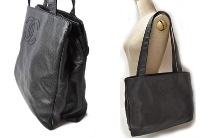 Top Quality Chanel Caviar Skin Shoulder/ Tote Bag Black