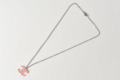 Top Quality Chanel Necklace/Pendant Coco Mark/CC Coral Orange/Silver