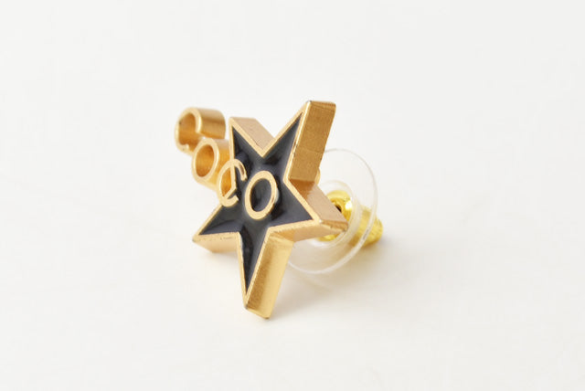 Top Quality Chanel Earrings COCO/Star Black/Gold GP/Metal Clip-On