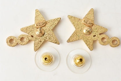 Top Quality Chanel Earrings COCO/Star Black/Gold GP/Metal Clip-On