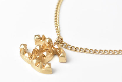 Top Quality Chanel Gold Bangle/Bracelet with Coco Mark and Studs. 18cm