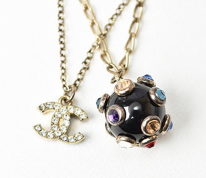 Top Quality Chanel Necklace/Pendant/Bracelet Coco Mark Rhinestone Multicolor/Gold