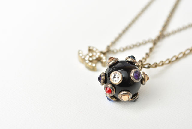 Top Quality Chanel Necklace/Pendant/Bracelet Coco Mark Rhinestone Multicolor/Gold