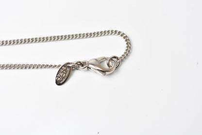 Top Quality Chanel Metal Necklace Pendant Chain Circle Motif CC Silver