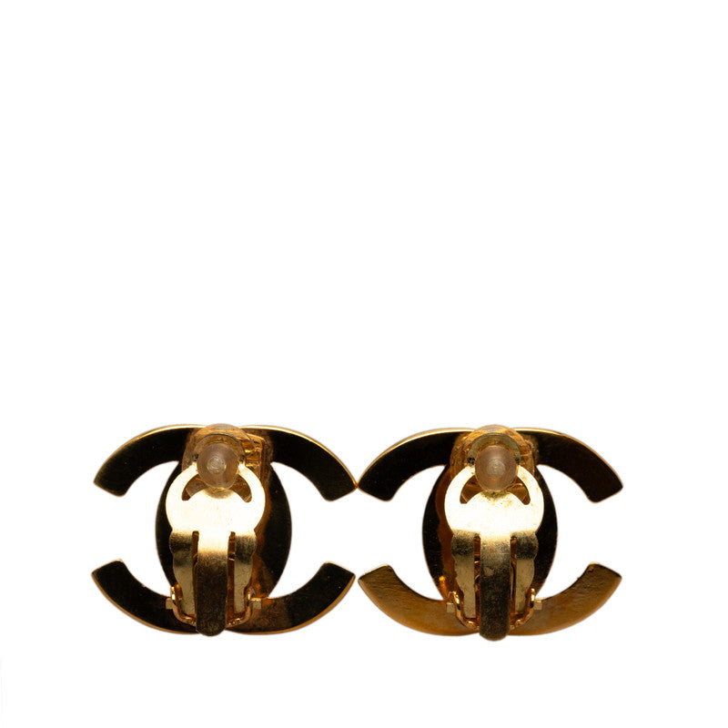 Top Quality Chanel Vintage Coco Mark Turnlock Earrings Gold Plated