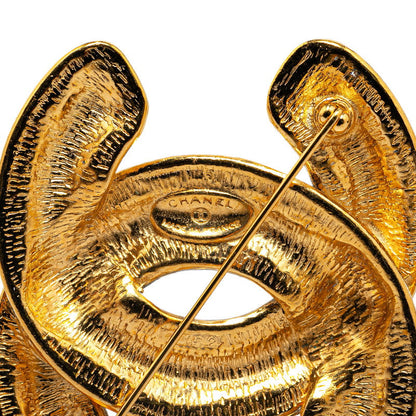 Top Quality Chanel Vintage Matelasse Coco Mark Brooch Gold Plated