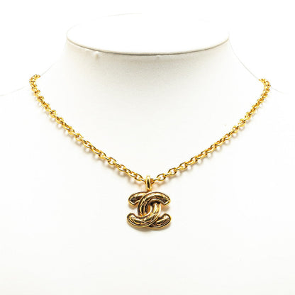 Top Quality Chanel Mini Matelasse Coco Mark Necklace Gold