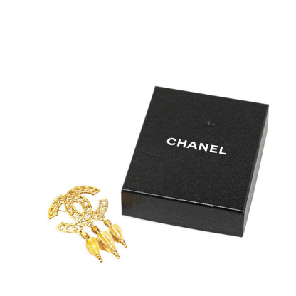 Top Quality Chanel Vintage Coco Mark Swing Triple Brooch Gold