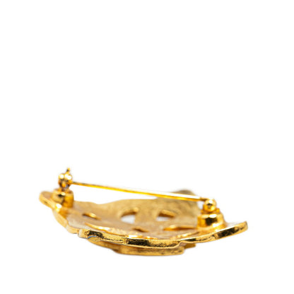 Top Quality Chanel Vintage Coco Mark Brooch Gold Plated