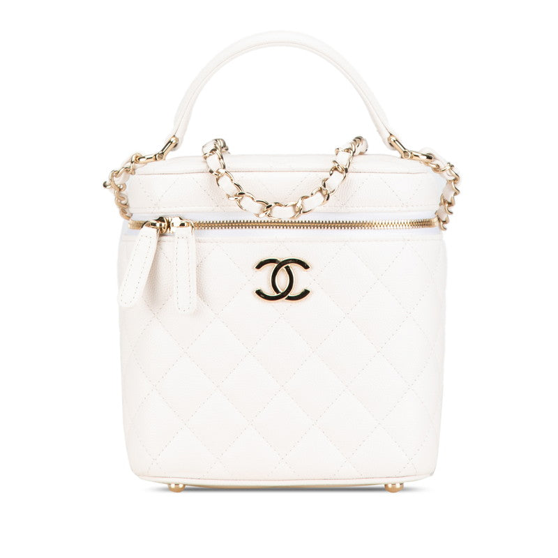 Top Quality Chanel Caviar Skin Matelasse Vanity Bag