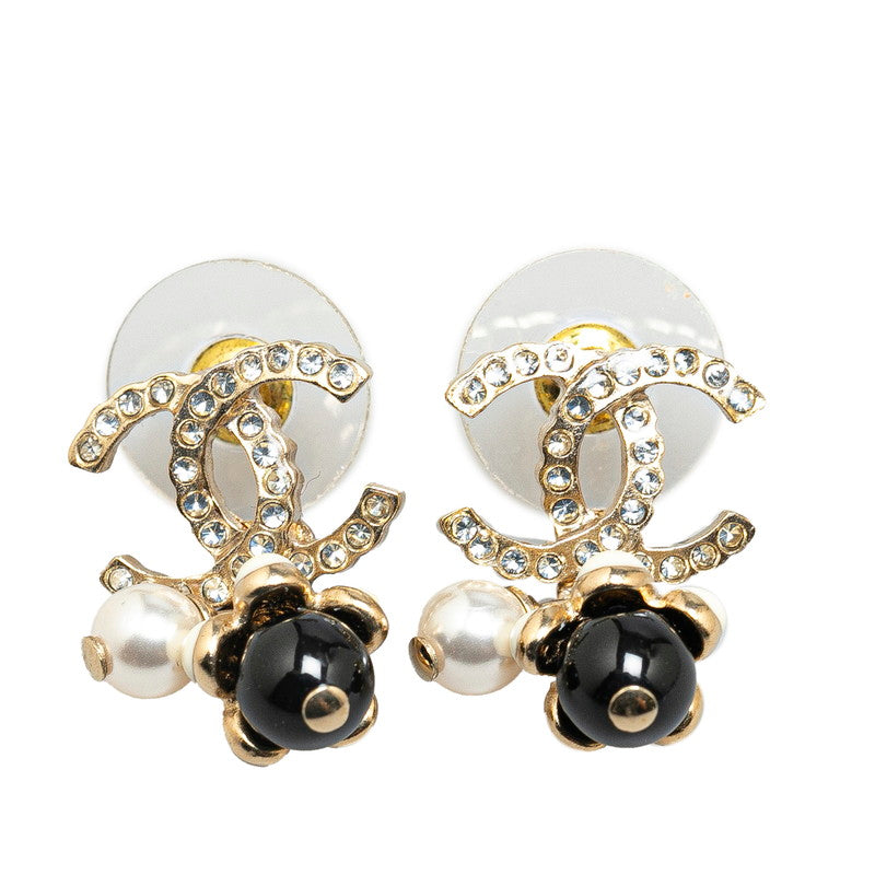 Top Quality Chanel Coco Mark Rhinestone Flower Earrings