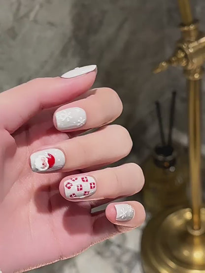 Santa Hand-Painted Christmas Sock Nails