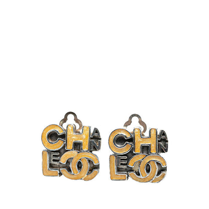 Top Quality Chanel Logo Metal Earrings Silver Beige