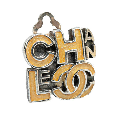 Top Quality Chanel Logo Metal Earrings Silver Beige