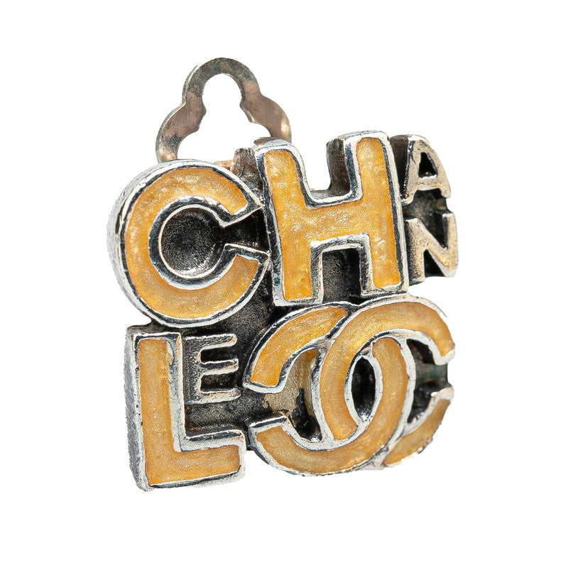 Top Quality Chanel Logo Metal Earrings Silver Beige