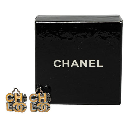 Top Quality Chanel Logo Metal Earrings Silver Beige