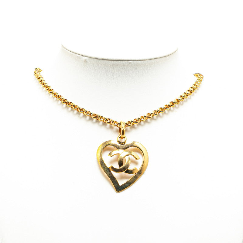Top Quality Chanel Vintage Heart Motif Necklace Gold