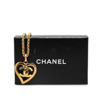 Top Quality Chanel Vintage Heart Motif Necklace Gold