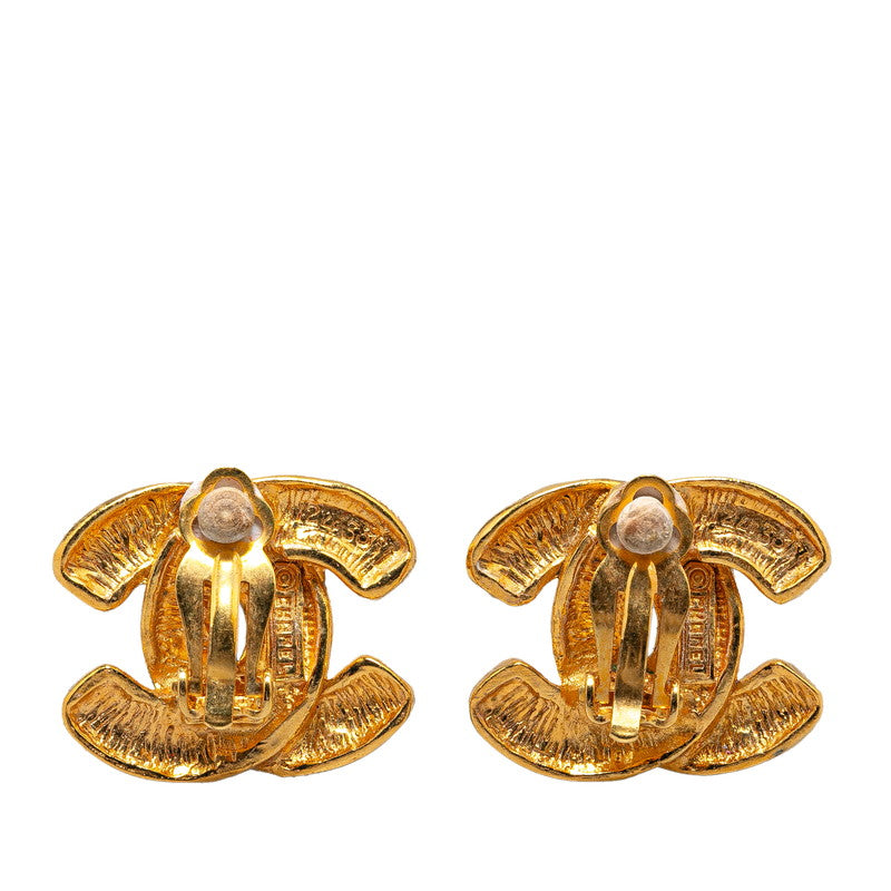 Top Quality Chanel Coco Mark Mini Matelasse Clip-On Earrings Gold
