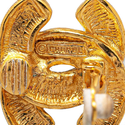 Top Quality Chanel Coco Mark Mini Matelasse Clip-On Earrings Gold