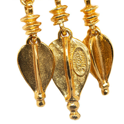 Top Quality Chanel Vintage Coco Mark Swing Necklace Gold Plated