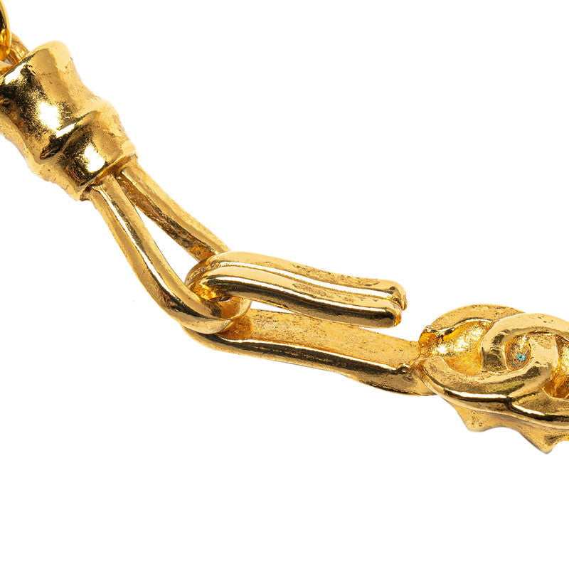 Top Quality Chanel Vintage Coco Mark Swing Necklace Gold Plated
