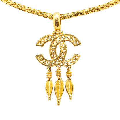 Top Quality Chanel Vintage Coco Mark Long Necklace Gold Plated