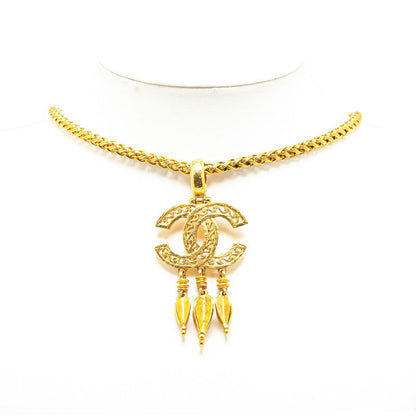 Top Quality Chanel Vintage Coco Mark Long Necklace Gold Plated