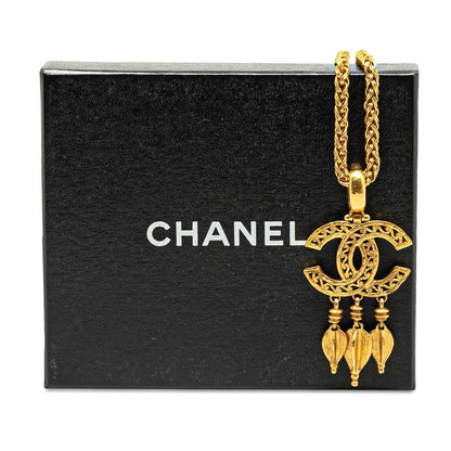 Top Quality Chanel Vintage Coco Mark Long Necklace Gold Plated