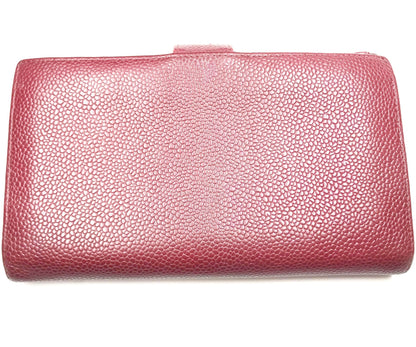 Top Quality Chanel Classic Burgundy Caviar Bi Fold Long Wallet