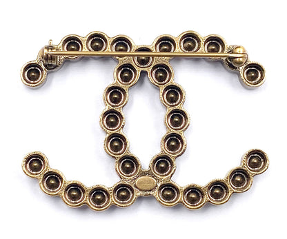Top Quality Chanel Classic Rustic Gold Crystal Brooch