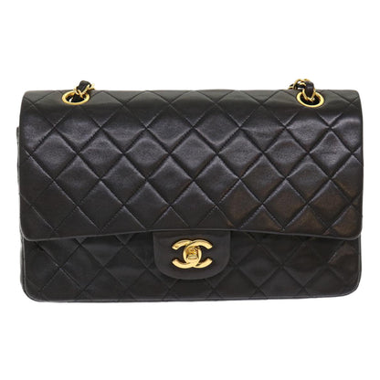 Top Quality Chanel Classic Matelasse 25 Chain New Shoulder Bag Lamb Skin Black Auth 29962A