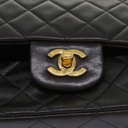 Top Quality Chanel Classic Matelasse 25 Chain New Shoulder Bag Lamb Skin Black Auth 29962A
