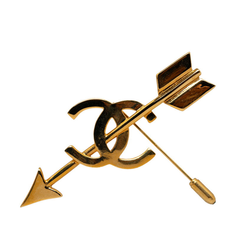 Top Quality Chanel Vintage Coco Mark Arrow Brooch Gold