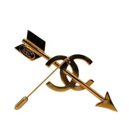 Top Quality Chanel Vintage Coco Mark Arrow Brooch Gold