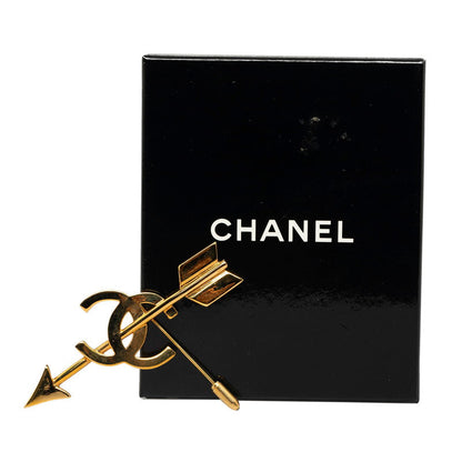 Top Quality Chanel Vintage Coco Mark Arrow Brooch Gold