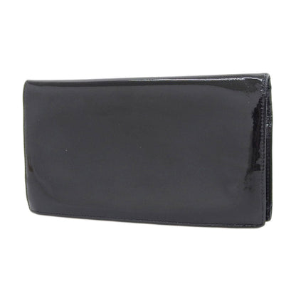 Top Quality Chanel Black Patent Leather Bifold Long Wallet