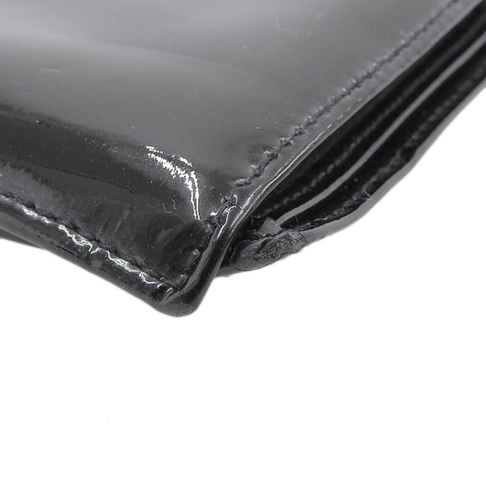 Top Quality Chanel Black Patent Leather Bifold Long Wallet
