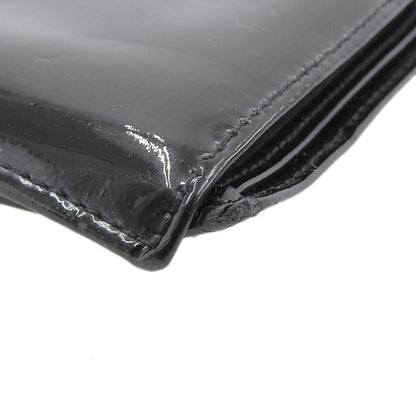 Top Quality Chanel Black Patent Leather Bifold Long Wallet