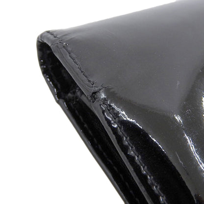 Top Quality Chanel Black Patent Leather Bifold Long Wallet