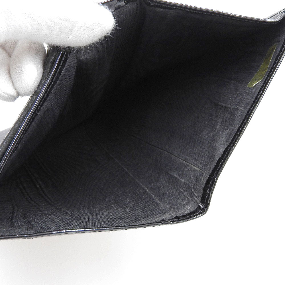 Top Quality Chanel Black Patent Leather Bifold Long Wallet