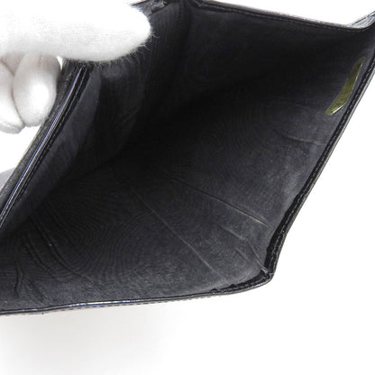Top Quality Chanel Black Patent Leather Bifold Long Wallet