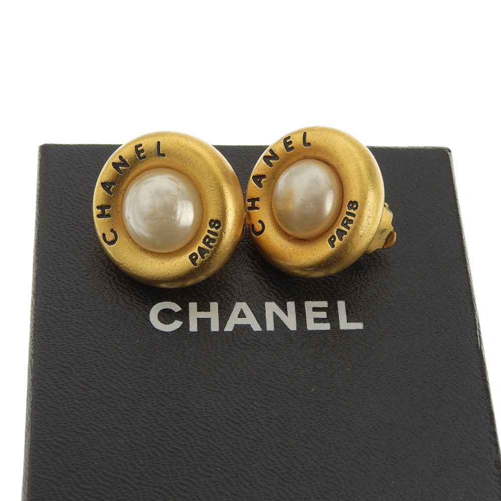 Top Quality Chanel Vintage Coco Mark Earrings with Mabe Fake Pearl 93A