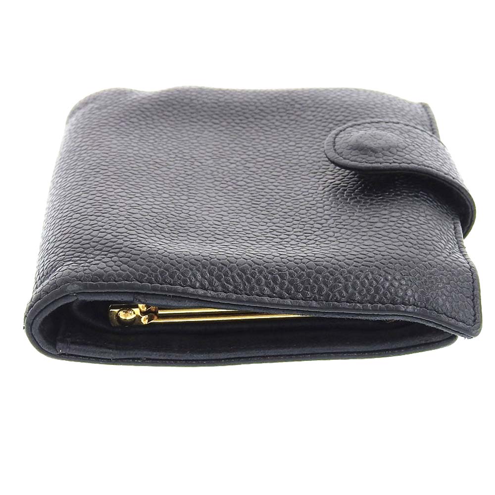 Top Quality Chanel Caviar Skin Bifold Wallet with Coin Pocket A13497