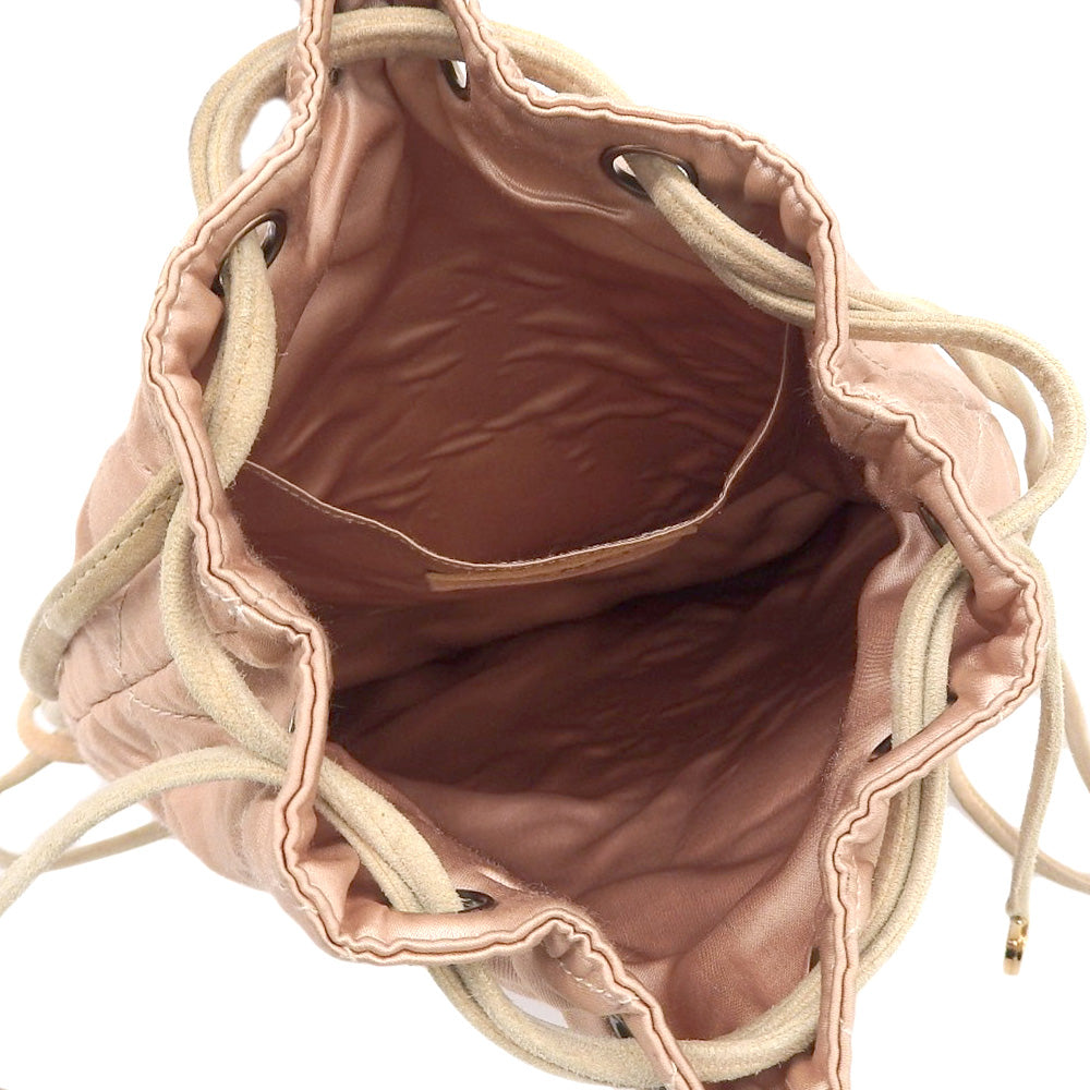 Top Quality Chanel Satin Logo Backpack Pink Beige