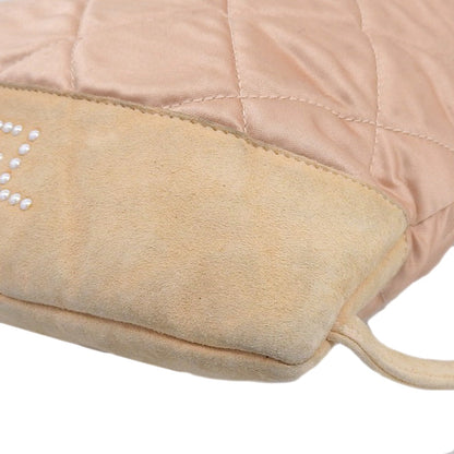 Top Quality Chanel Satin Logo Backpack Pink Beige
