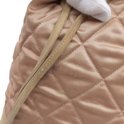 Top Quality Chanel Satin Logo Backpack Pink Beige