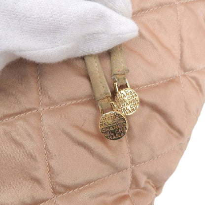 Top Quality Chanel Satin Logo Backpack Pink Beige
